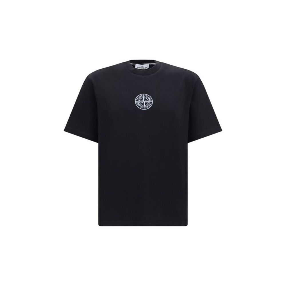 Stone Island Men Cotton Jersey T-Shirt With Central Logo